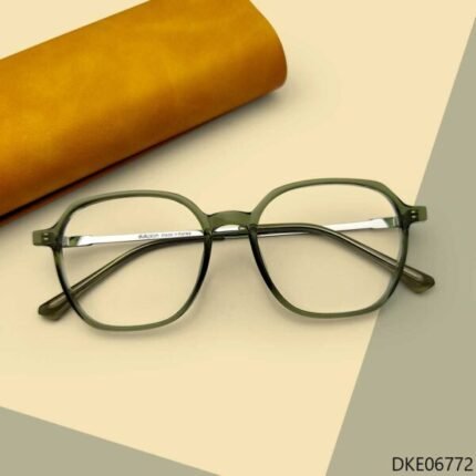 New Trendy Olive Transparent Eyeglasses
